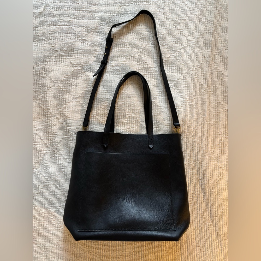 Madewell Black Leather Tote